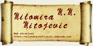 Milomira Mitojević vizit kartica